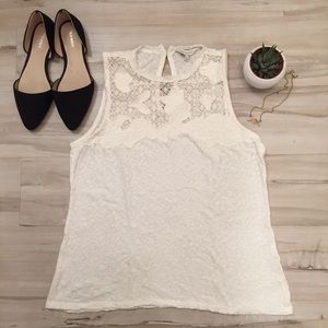Lucky Brand | Embroidered Tank Top White S